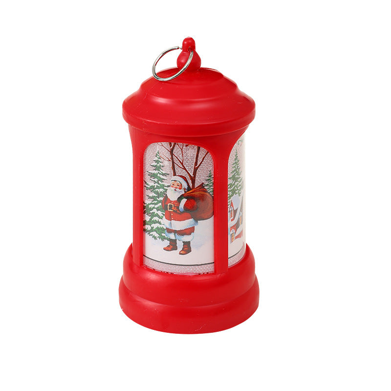 Nostalgic Christmas lantern with glowing Santa Claus motif Stornfield
