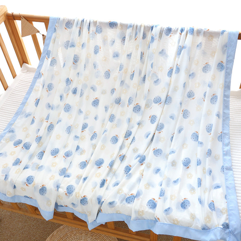 Unisex Nan cozy baby blanket made of cotton muslin with breathable filling and satin edge Stornfield