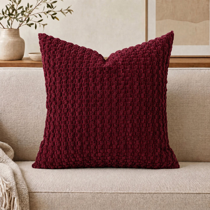 Decorative Textured Chenille Throw Pillow Cover