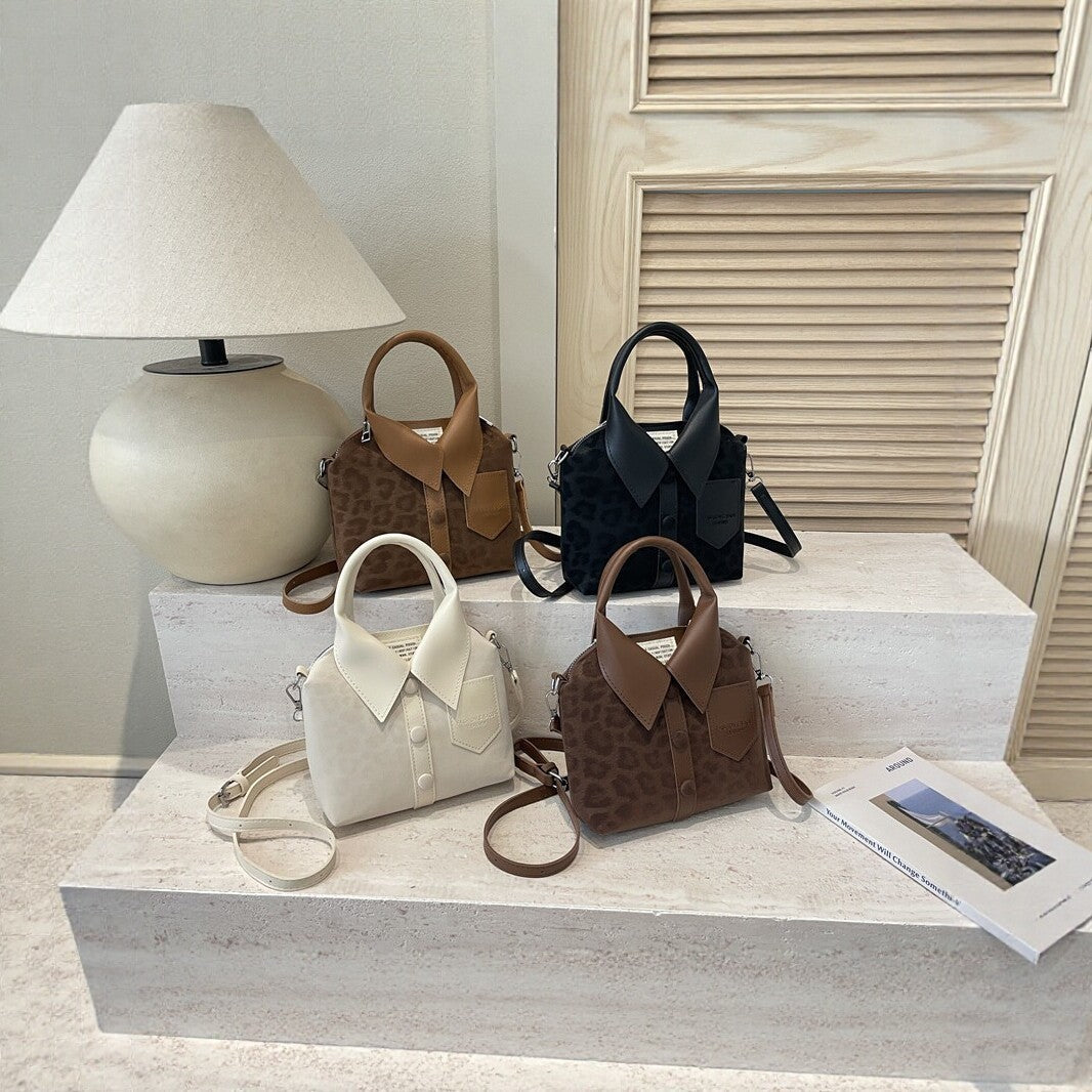 Stylish Animal Print Top Handle Handbag