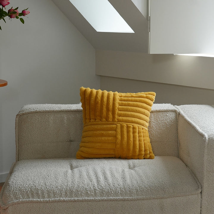 Textured Plush Decorative Cushion
