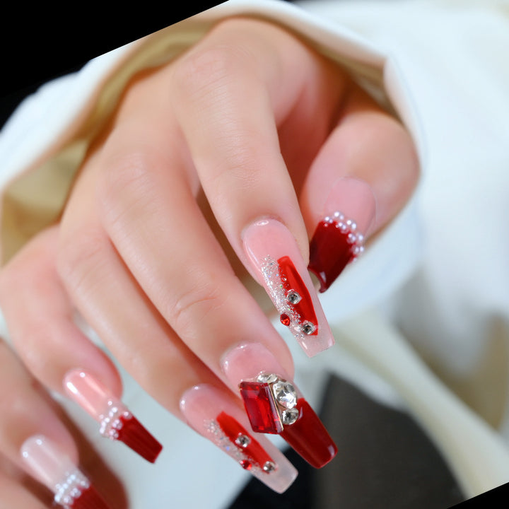 Glamorous Crystal and Gemstone Press-On Nail Set Stornfield