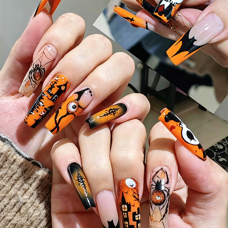 Artificial nail set with Halloween motifs and creative glitter Stornfield