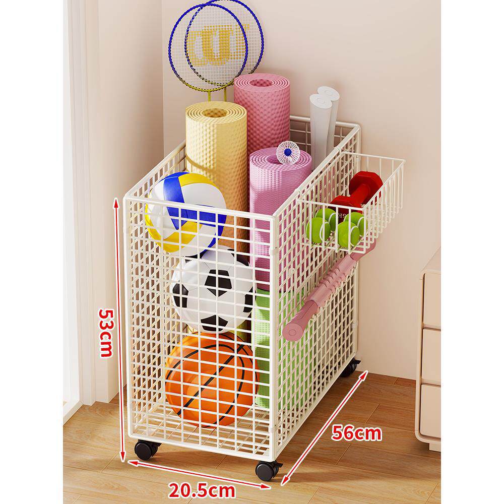 Rolling Vertical Sports Storage Cart for Balls and Yoga Mats