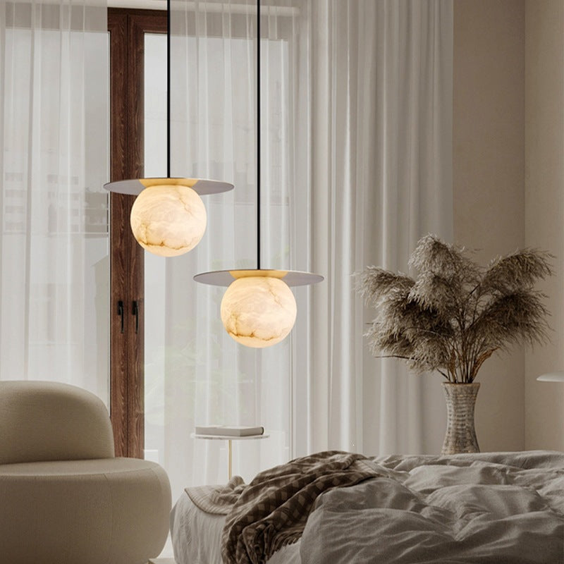 Modern Marble Sphere Pendant Light
