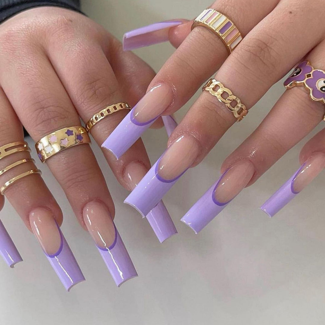 Elegant Crystal-Embellished Press-On Nail Design Stornfield