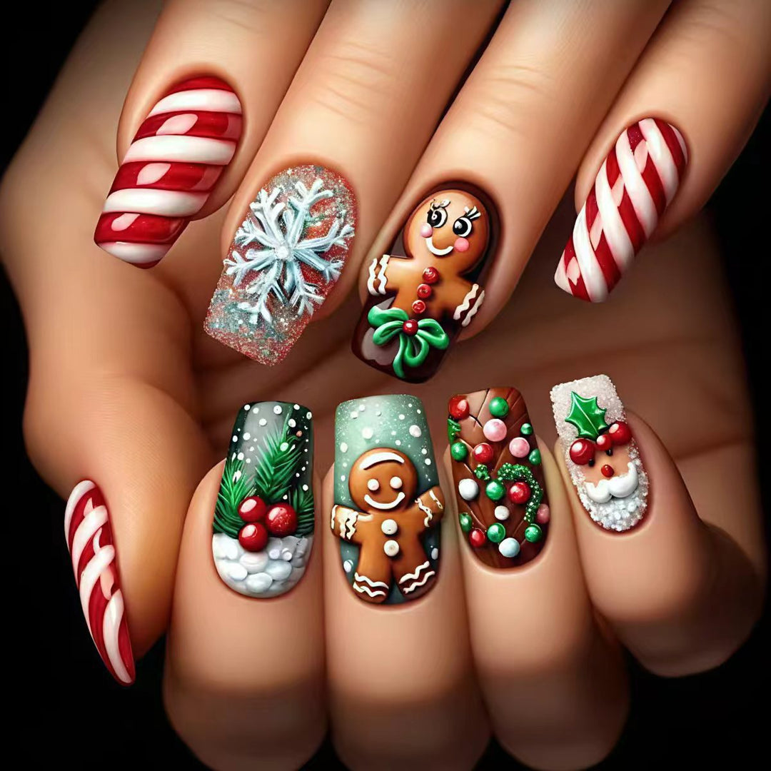 Artificial nails in gingerbread house design Stornfield