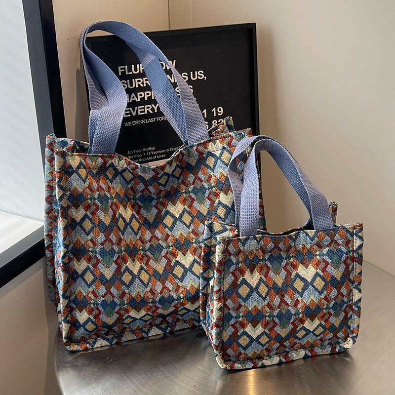 Colorful Geometric Patterned Tote Bag