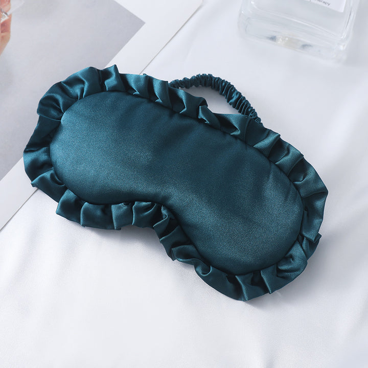 Women's nan satin-gloss eye mask with ergonomic contour, frilled ruffle edge, and gentle padding Stornfield