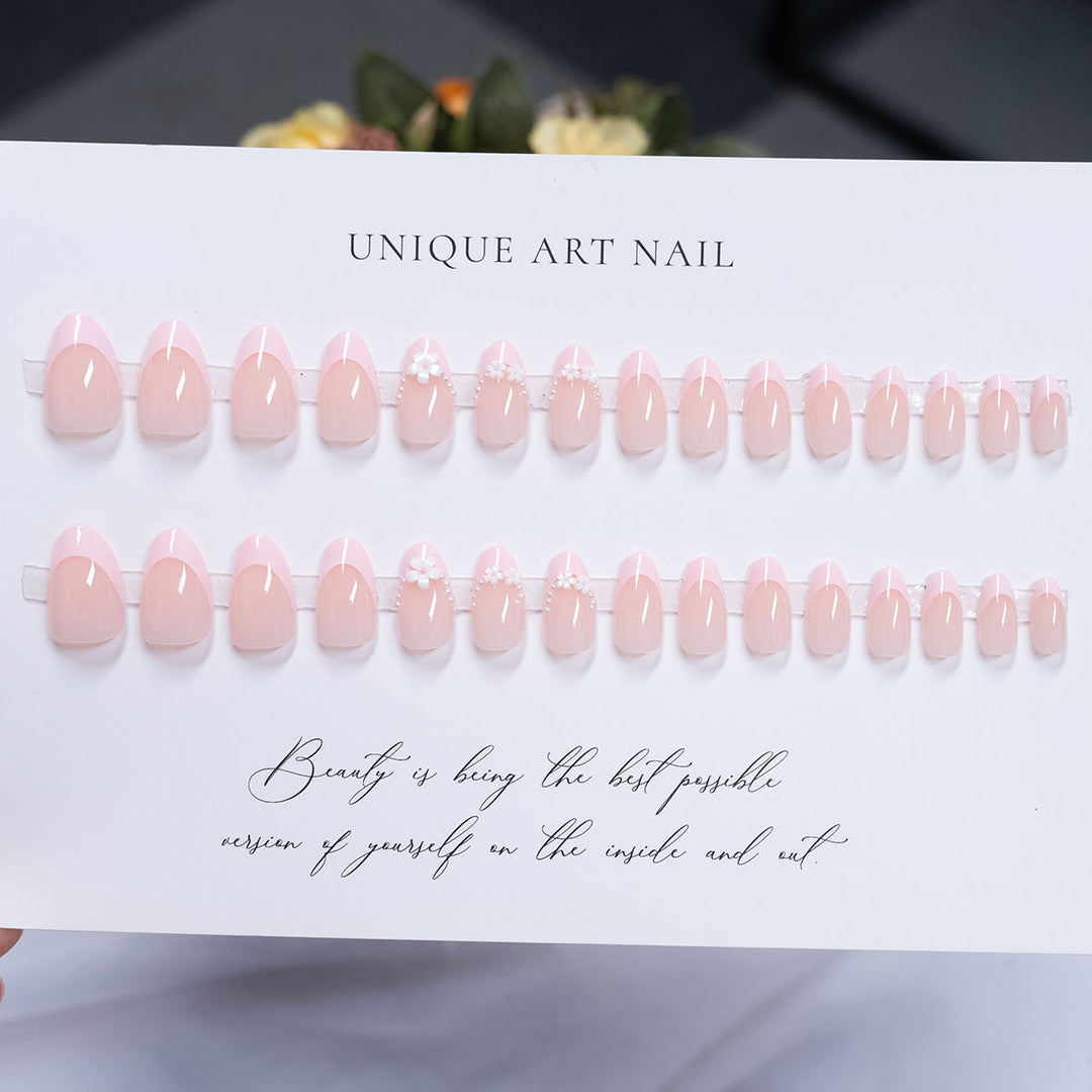 Floral Embellished Press-On Nails