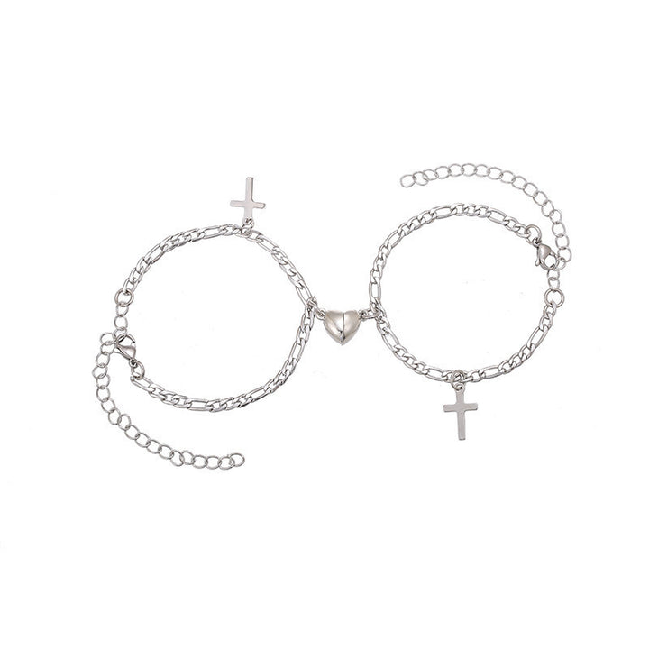 Versatile bracelet with cross and heart pendants Stornfield