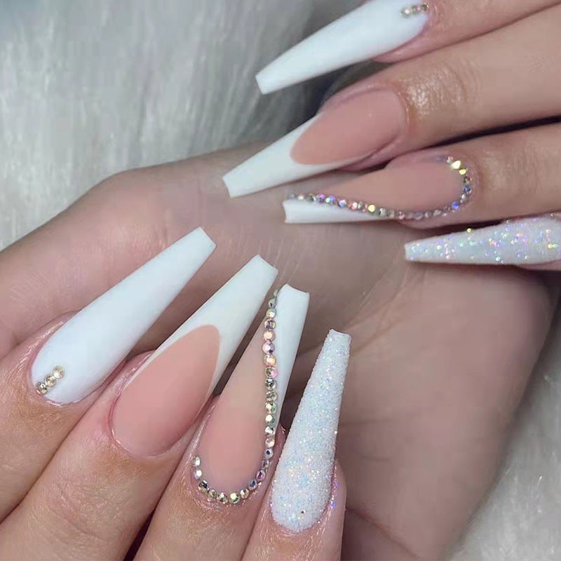 Acrylic Nail Set with Elegant 3D Design and Glamorous Accents Stornfield