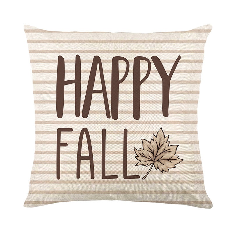 Square Cotton-Linen Polka Dot Pumpkin Fall Decorative Throw Pillow Cover