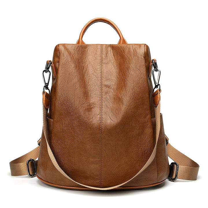 Versatile Structured Leather Backpack
