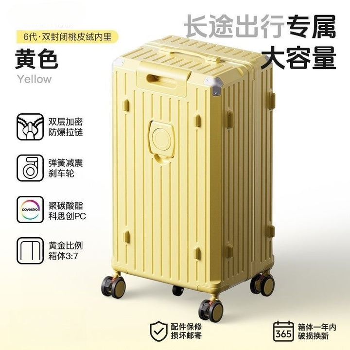 Hard-shell suitcase with extended storage space and double safety lock Stornfield