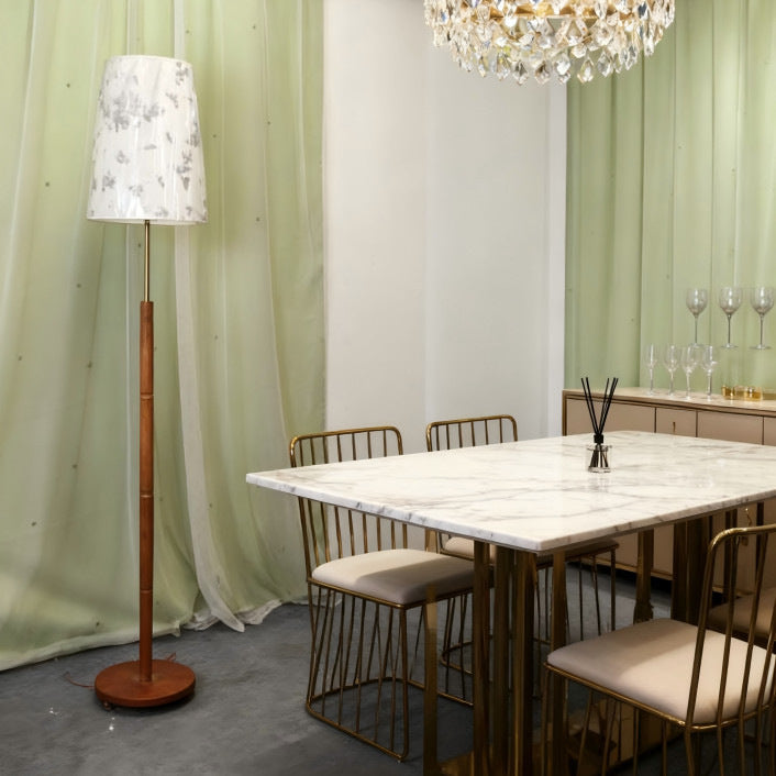 Stylish Floor Lamp with Unique Fabric Shade