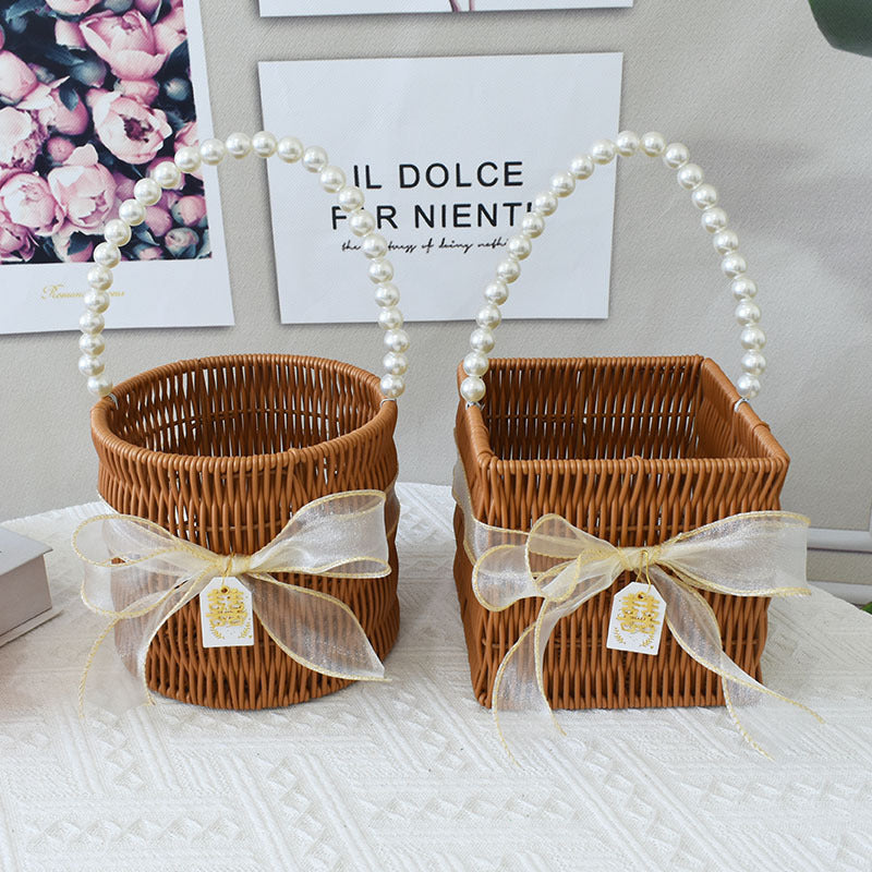 Elegant Handcrafted Rattan Tote Basket Stornfield