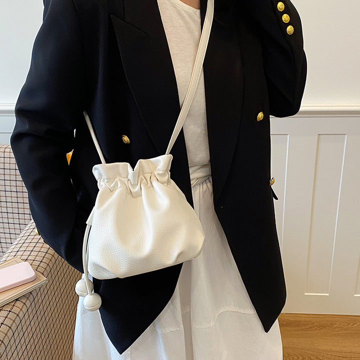 Leather Drawstring Handbag