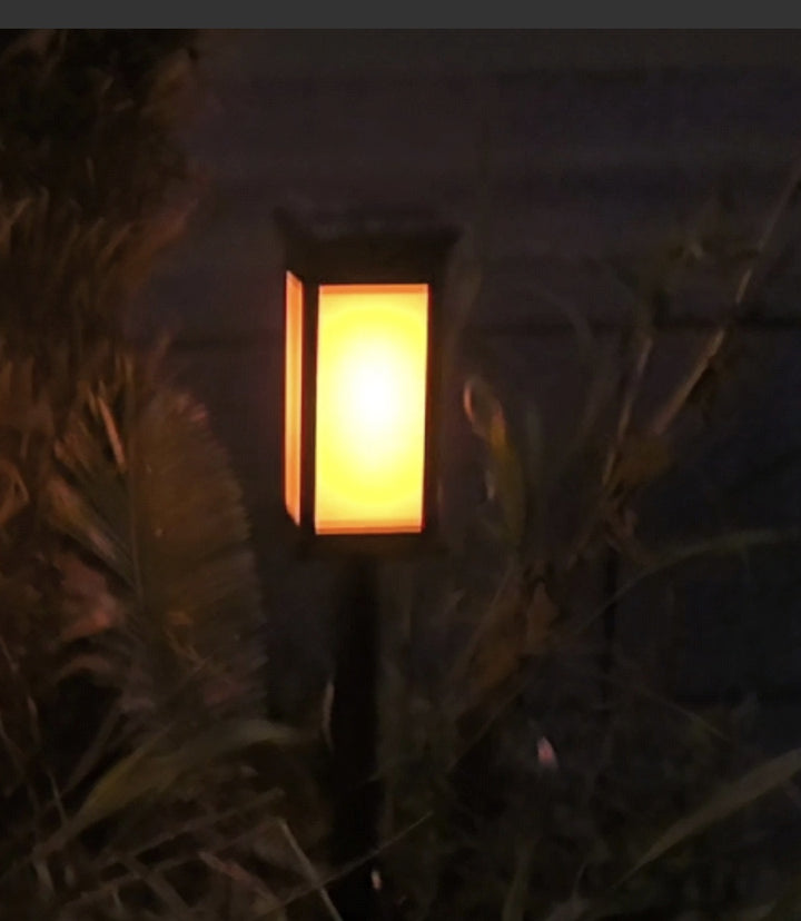 LED Garden Stake Lantern With Frosted Acrylic Panel And Weatherproof Metal Frame Stornfield