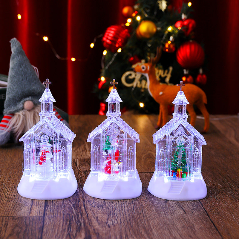 Decorative Christmas lantern with snowman scene Stornfield