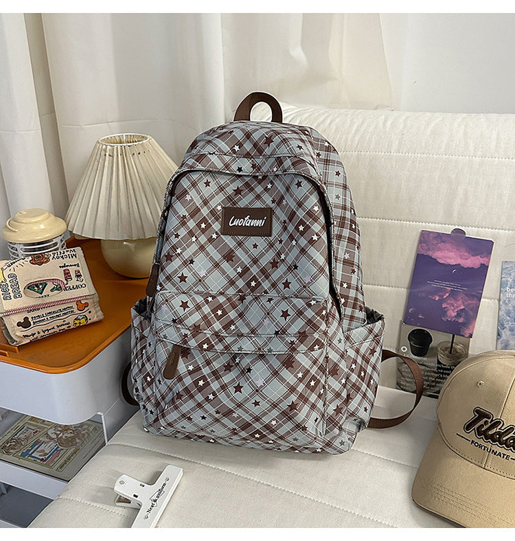 Stylish Checked Pattern Backpack Stornfield