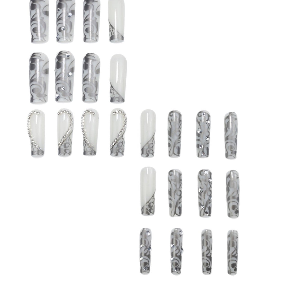 Glamorous 3D Floral Design Press-On Nails Stornfield
