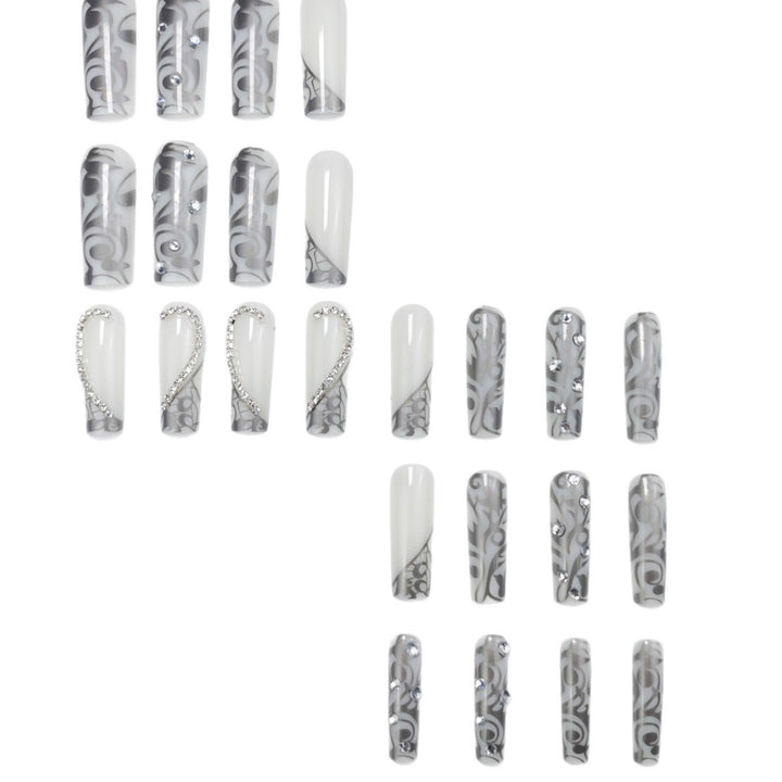 Glamorous 3D Floral Design Press-On Nails Stornfield