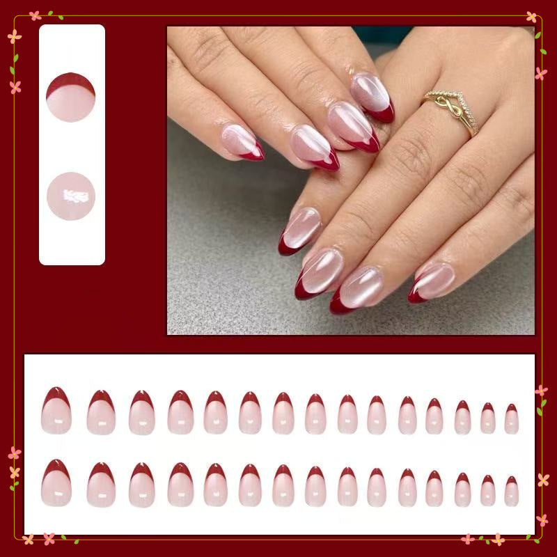 Elegant Artificial Nails with Stylish French Design Stornfield