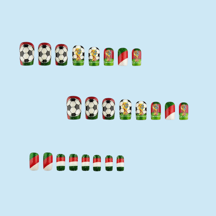 Artificail nails with soccer theme Stornfield