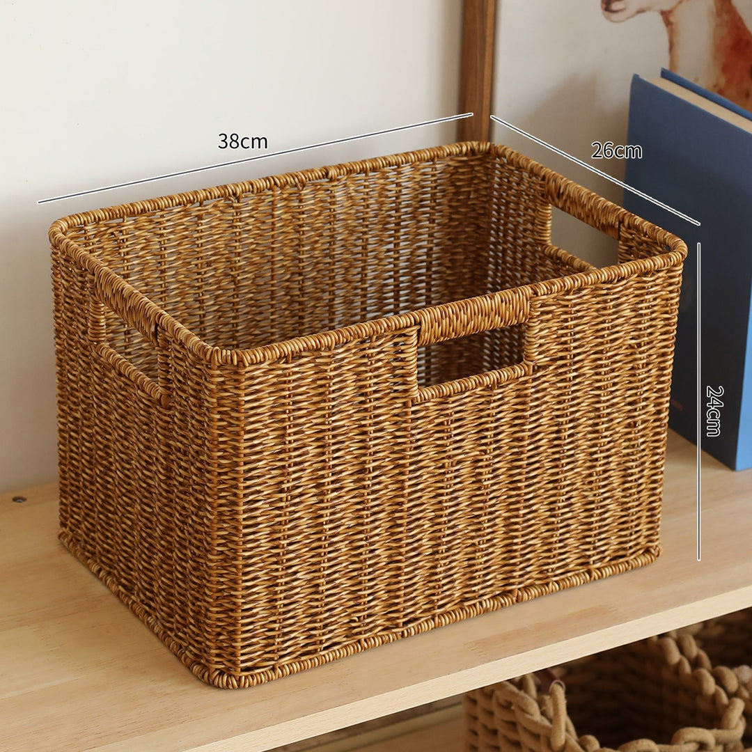 Woven Storage Basket with Ergonomic Cutout Handles Stornfield