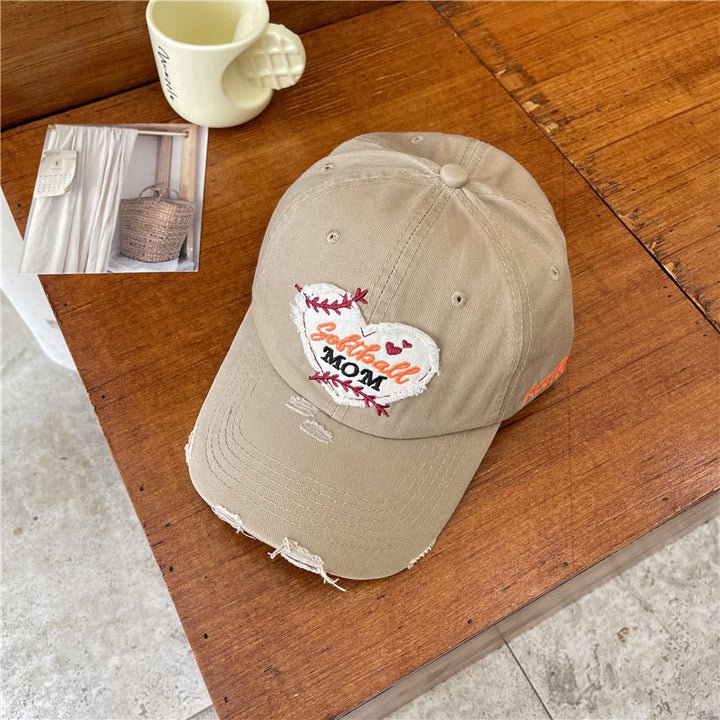 Women's Distressed Softball Mom Patch Baseball Cap Stornfield
