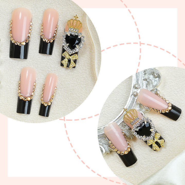 Luxury artificial nail set with sparkling rhinestone decorations and elegant accents Stornfield