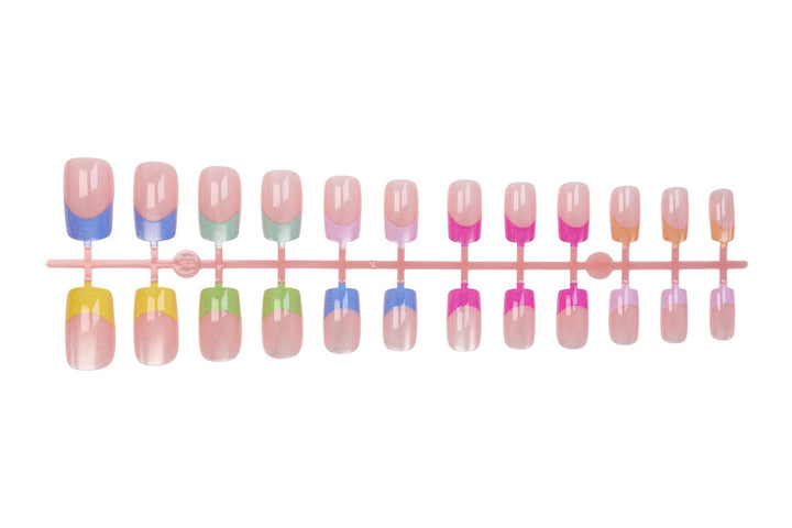 Acrylic nail set with colorful French tips Stornfield