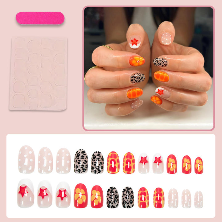 Acrylic nail set with trendy animal and color patterns Stornfield