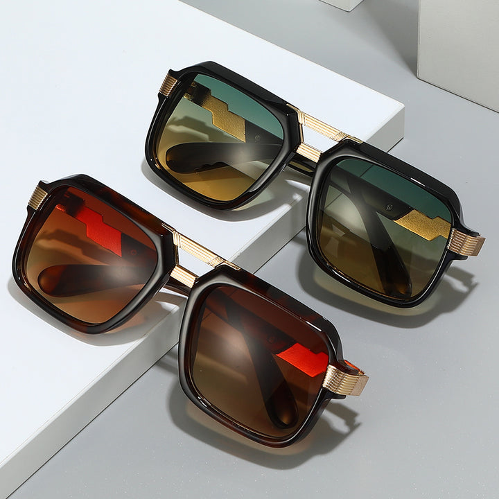 Oversized Square Sunglasses with Metallic Detailing Stornfield