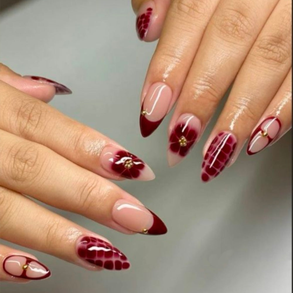 Artistic Floral Design Nail Enhancements