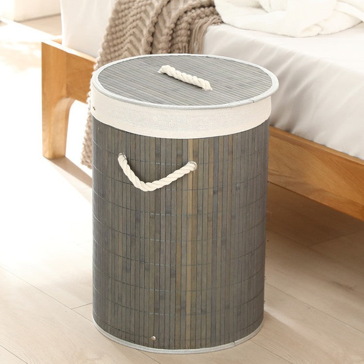 Laundry basket made of natural bamboo by Stornfield