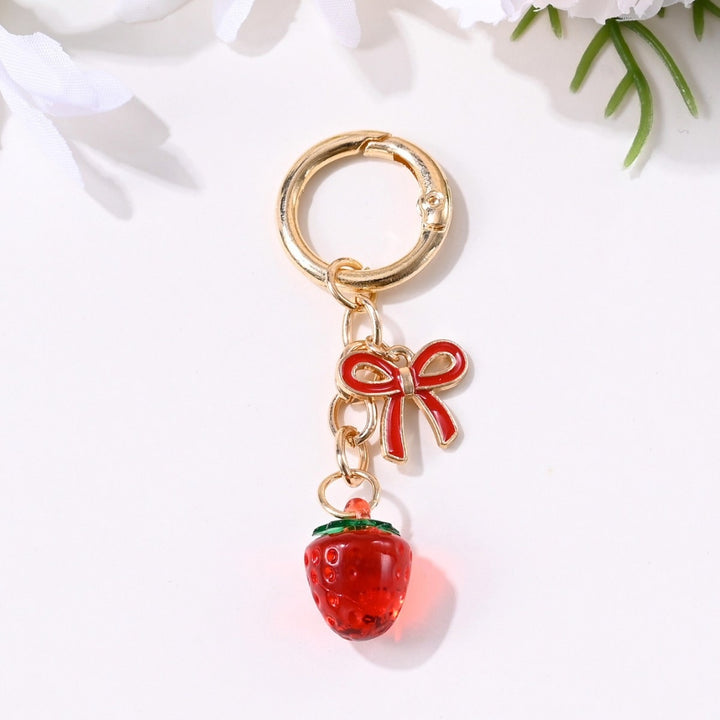 Keychain with Fruity Strawberry Design Stornfield
