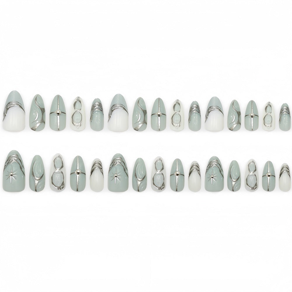 Elegant Artificial Nails with Artistic Accents Stornfield