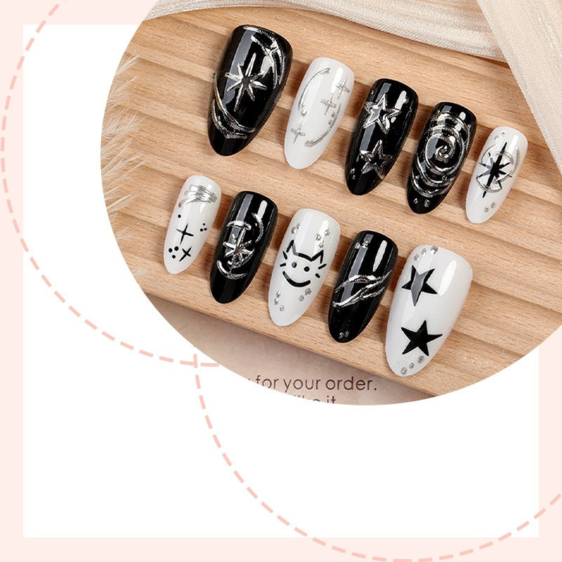 Nail art set with creative star motifs and sparkling accents Stornfield