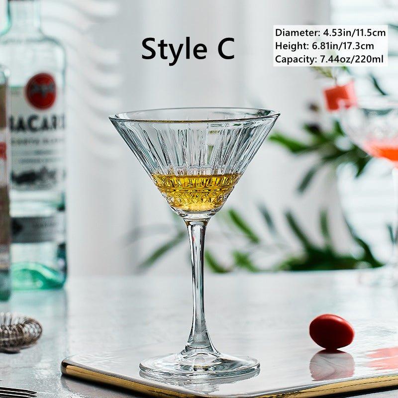 Patterned Martini Cocktail Glasses | Stornfield