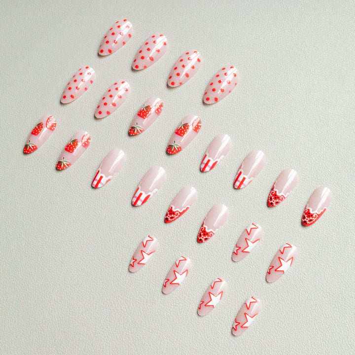 Creative Strawberry Gel Nail Art Set