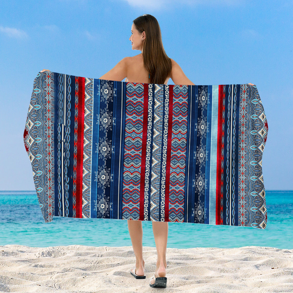 Beach blanket with exclusive geometric tribal design Stornfield