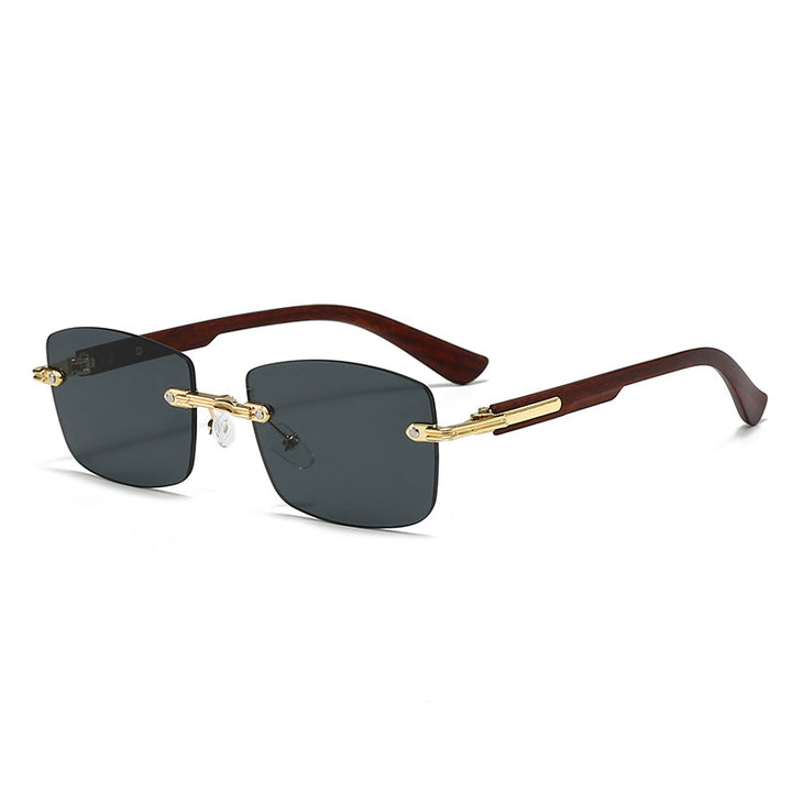 Women's fashionable square sunglasses with elegant wooden accents Stornfield