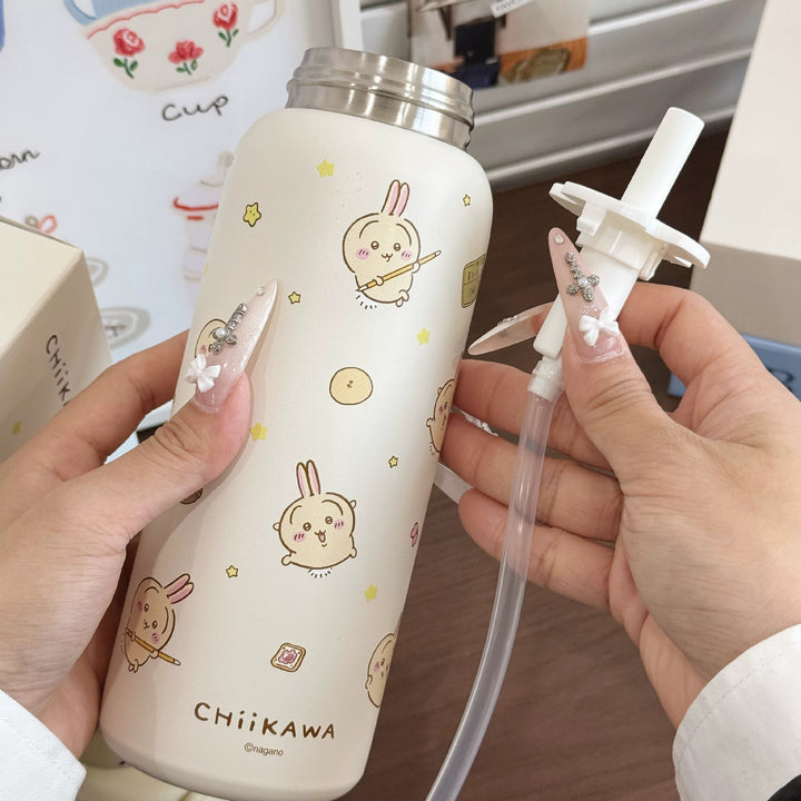 Women Stainless Steel Water Bottle with Interactive Animal Head Design Stornfield