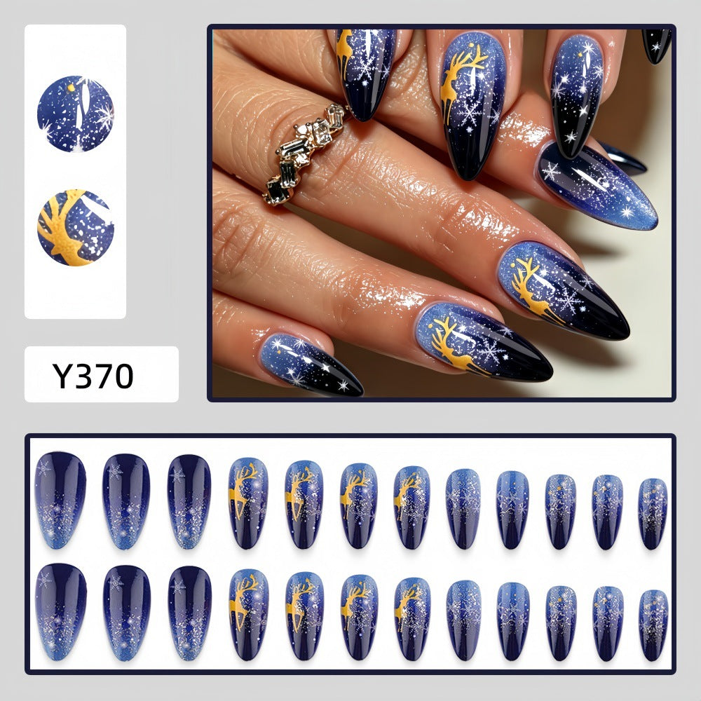 Artificial Nails in Elegant Winter Design with Sparkling Accents Stornfield