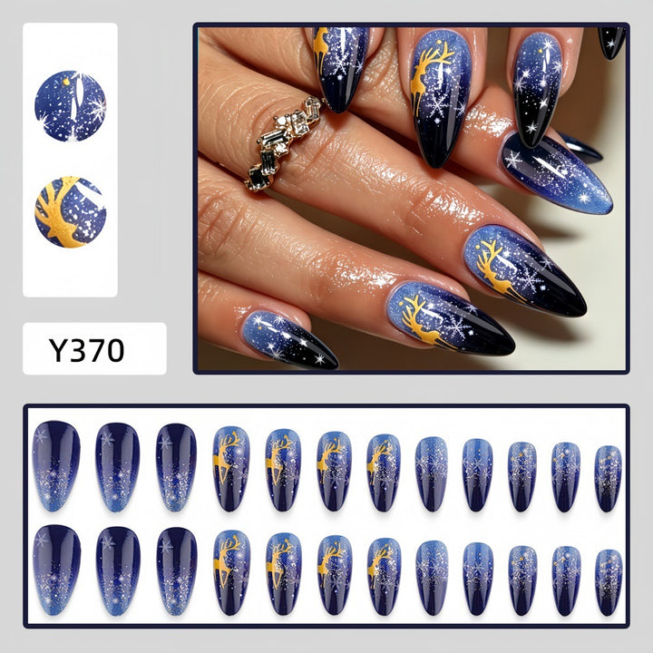 Artificial Nails in Elegant Winter Design with Sparkling Accents Stornfield