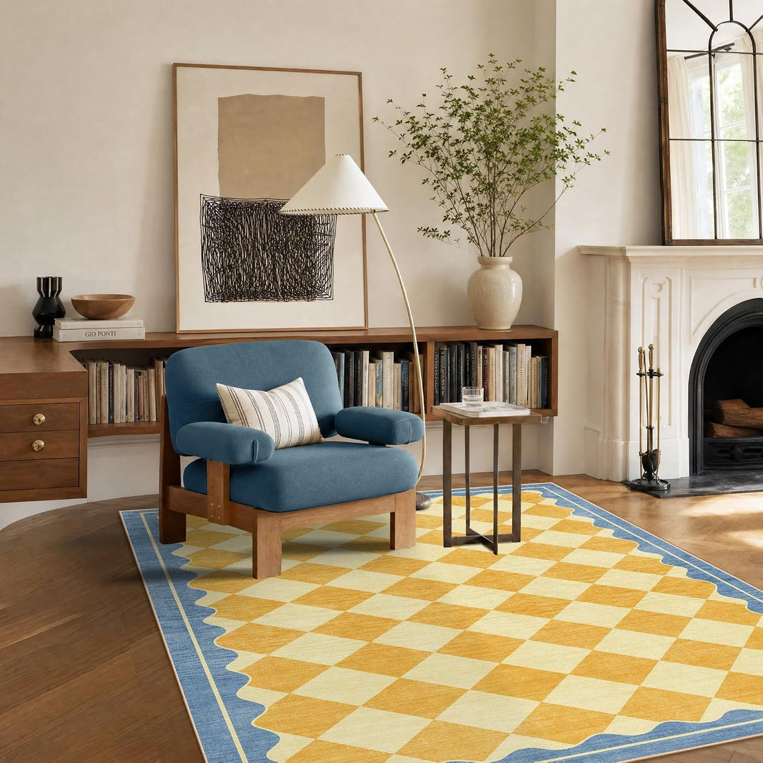 Checkerboard Pattern Area Rug