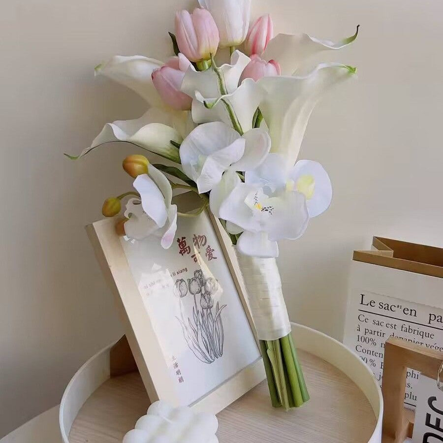 Elegant Artificial Floral Bouquet with Mixed Blooms