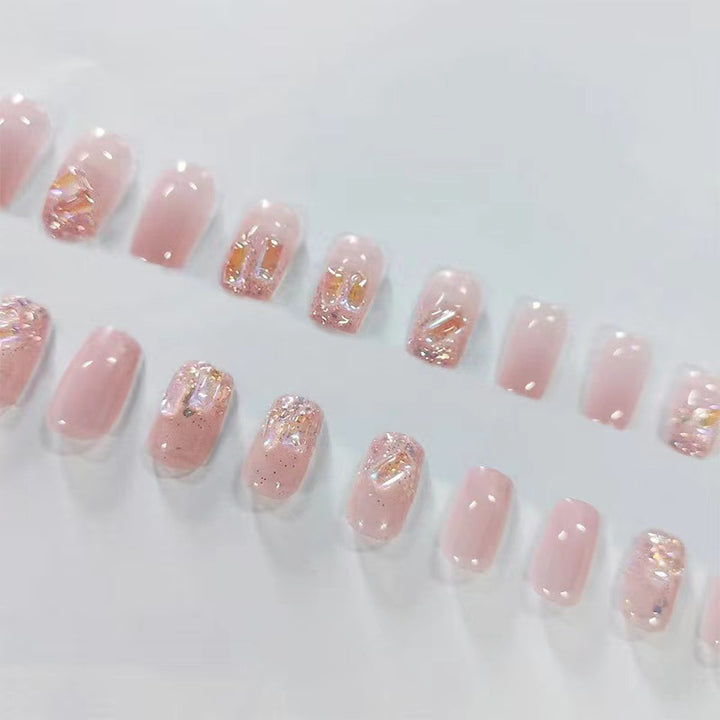 Glitter and gradient design artificial nails Stornfield